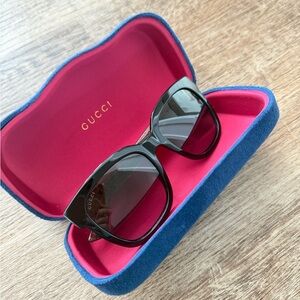 Gucci Black Women's Square Oversized Sunglasses